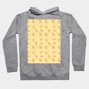 Flying Birds Pattern Golden Hoodie